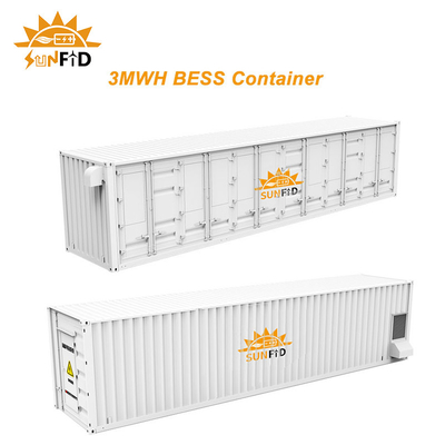 Sistema de armazenamento de energia de contêiner de 3MWH de 20 pés, sistema de armazenamento de bateria comercial BESS