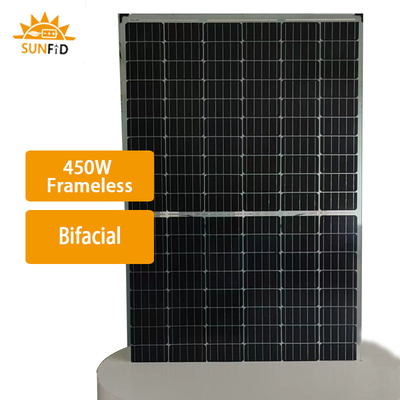 450W painel solar Monocrystalline Frameless 10BB bifacial para o sistema residencial do armazenamento de energia
