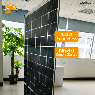 450W painel solar Monocrystalline Frameless 10BB bifacial para o sistema residencial do armazenamento de energia