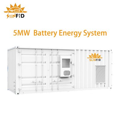 Sistema de armazenamento de bateria solar comercial de contêiner de 5MWH de 30 pés BESS