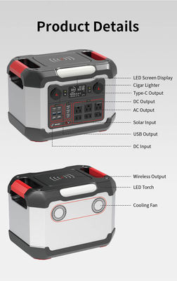 Estação de Energia Portátil de 1200W com Capacidade de 30000mAh e Carregador Sem Fio para Camping