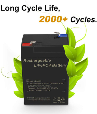 bateria de lítio 6Ah da motocicleta 6V Lifepo4 Talentcell recarregável